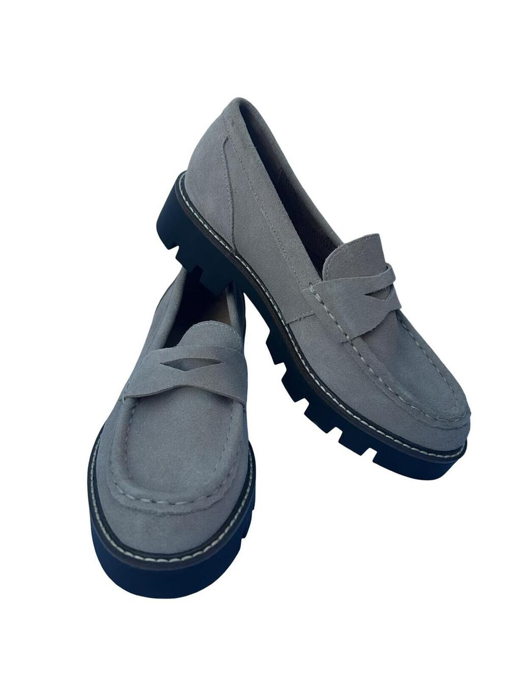 House of Harlow 1960 Light Taupe Runner Loafers Womens 8M Suede Lug Sole